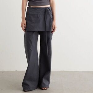 NWT Low Classic Charcoal Layered Wrap Skirt Pants size M